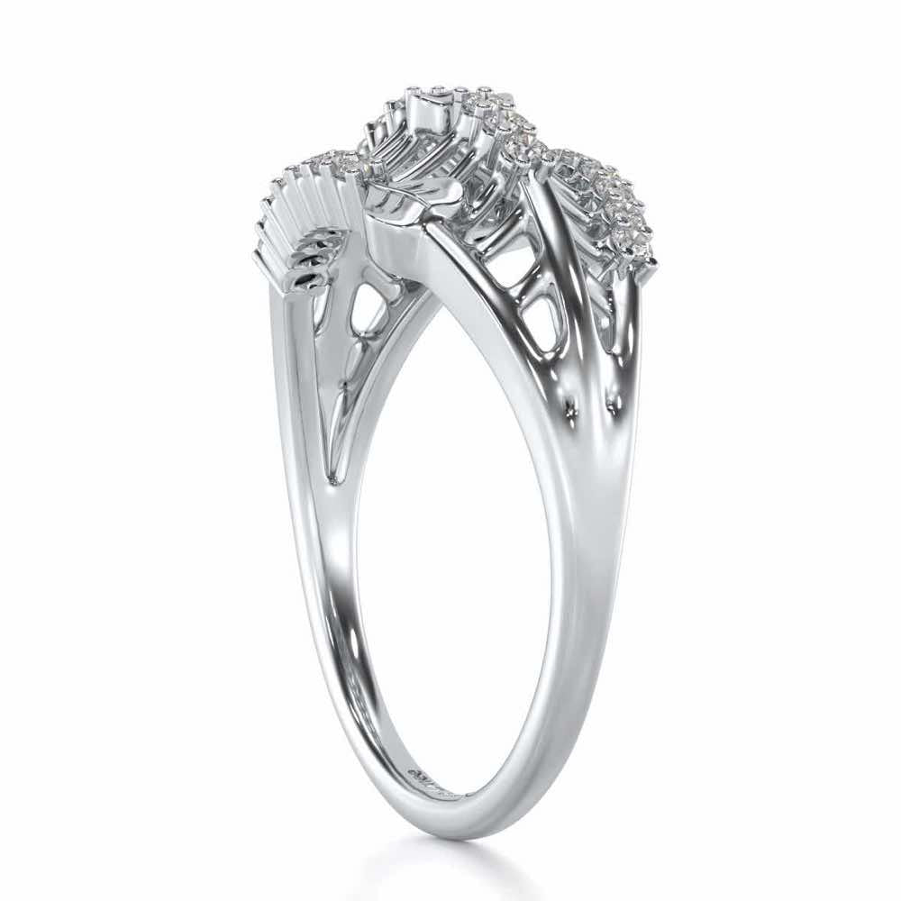 Heart Glow Silver Ring - White Gold - Image 3