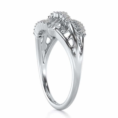 Heart Glow Silver Ring - White Gold - Image 3