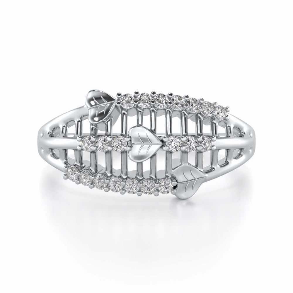 Heart Glow Silver Ring - White Gold - Image 4