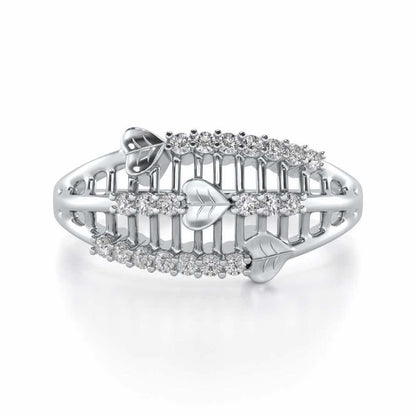 Heart Glow Silver Ring - White Gold - Image 4