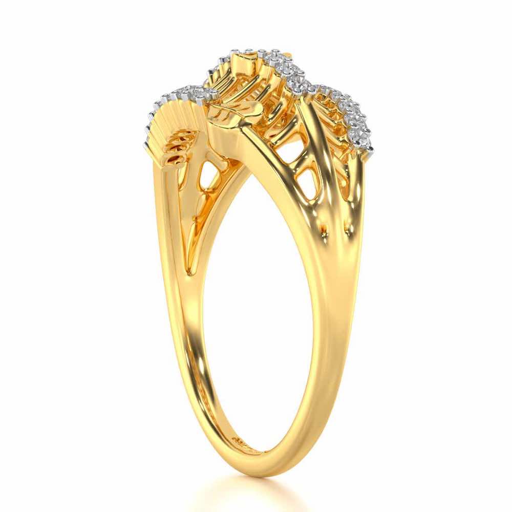 Heart Glow Silver Ring - Yellow Gold - Image 3