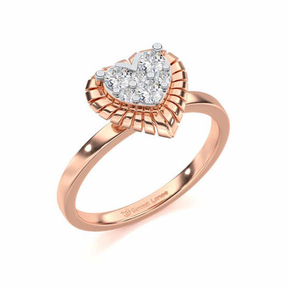 Heart Glowing Silver Ring - Rose Gold - Image 1