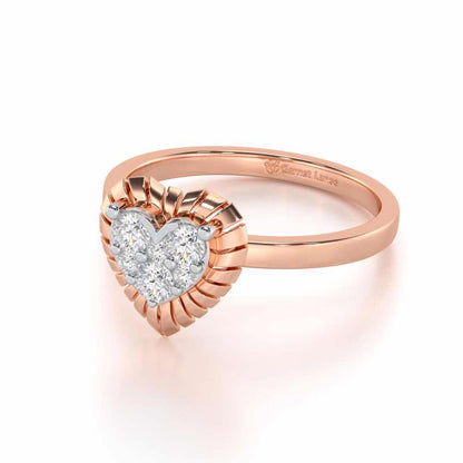 Heart Glowing Silver Ring - Rose Gold - Image 2