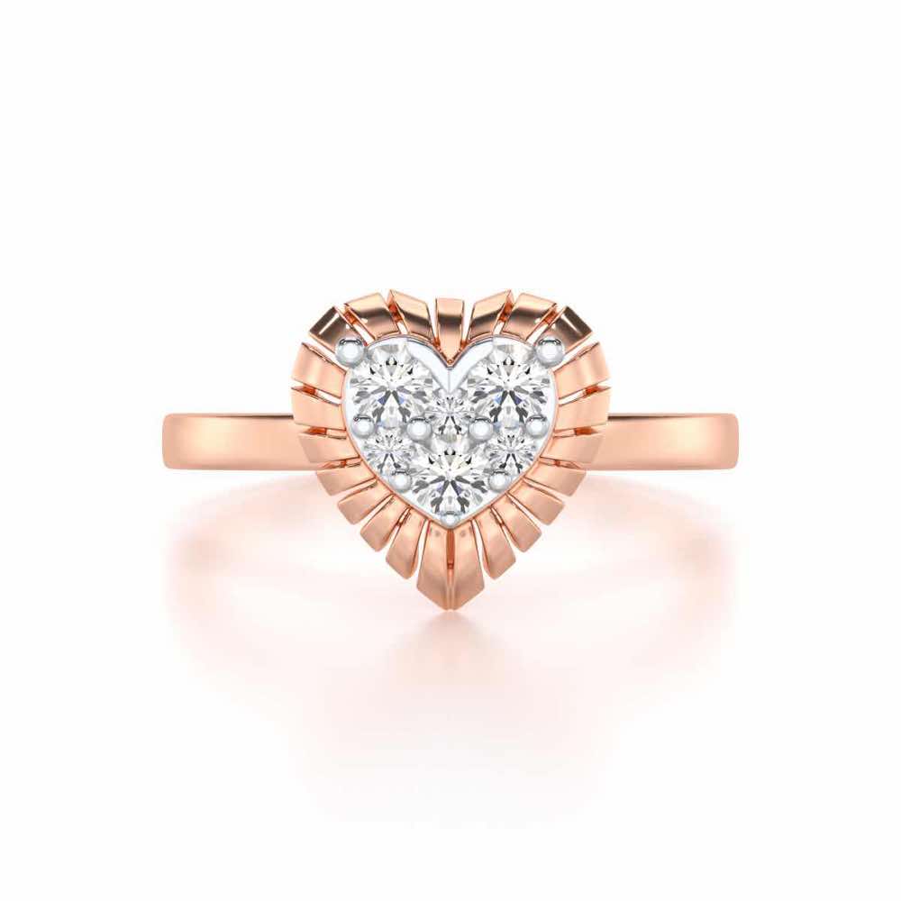 Heart Glowing Silver Ring - Rose Gold - Image 4