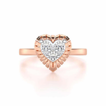 Heart Glowing Silver Ring - Rose Gold - Image 4