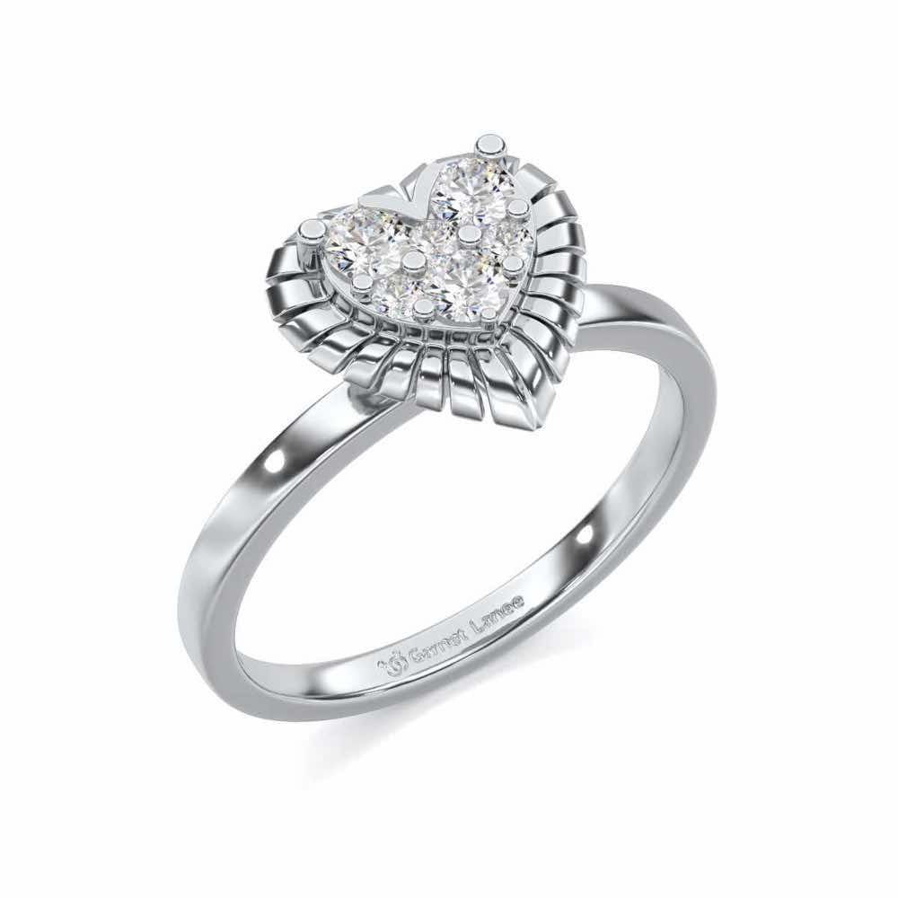 Heart Glowing Silver Ring - White Gold - Image 1
