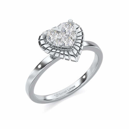 Heart Glowing Silver Ring - White Gold - Image 1