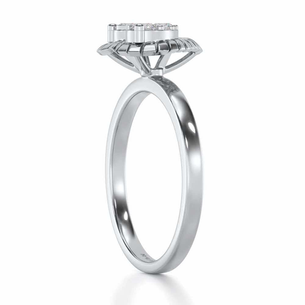 Heart Glowing Silver Ring - White Gold - Image 3