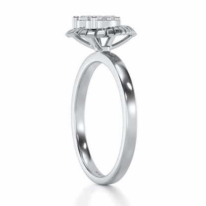 Heart Glowing Silver Ring - White Gold - Image 3