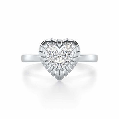 Heart Glowing Silver Ring - White Gold - Image 4