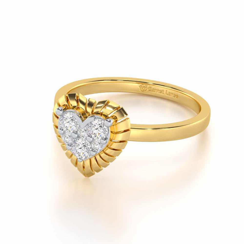 Heart Glowing Silver Ring - Yellow Gold - Image 2