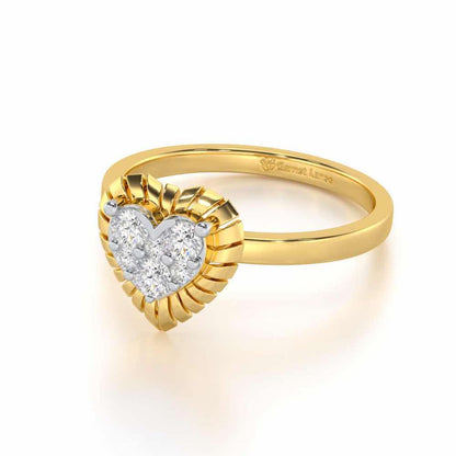 Heart Glowing Silver Ring - Yellow Gold - Image 2