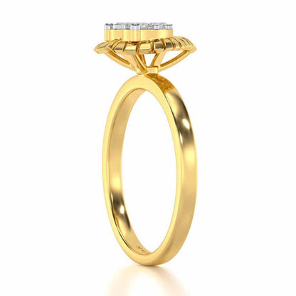 Heart Glowing Silver Ring - Yellow Gold - Image 3