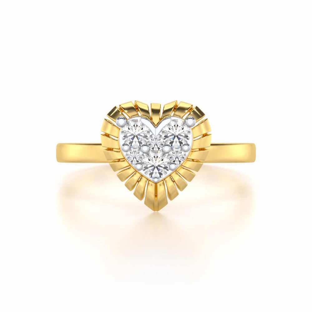 Heart Glowing Silver Ring - Yellow Gold - Image 4