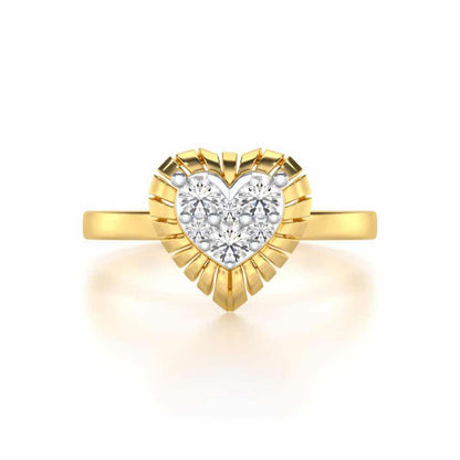 Heart Glowing Silver Ring - Yellow Gold - Image 4