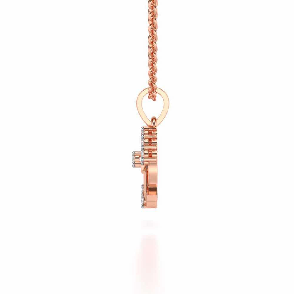 Heart Key Silver Pendant - Rose Gold - Image 3
