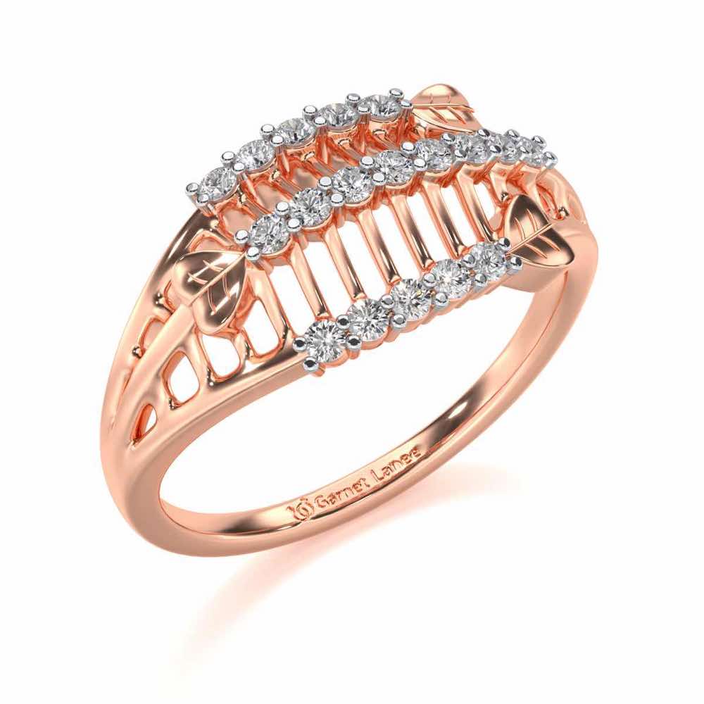 Heart Ladder Silver Ring - Rose Gold - Image 1