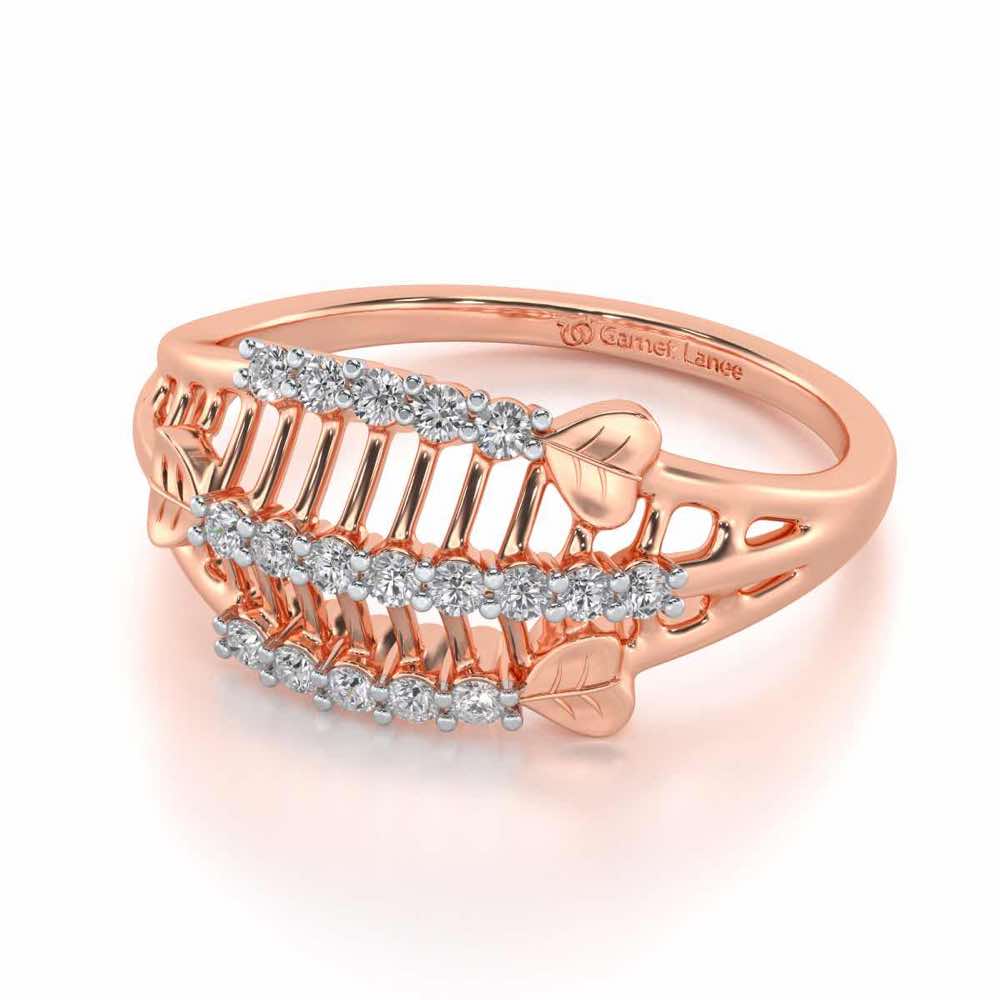 Heart Ladder Silver Ring - Rose Gold - Image 2
