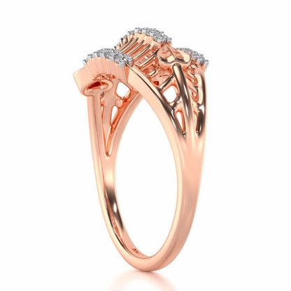 Heart Ladder Silver Ring - Rose Gold - Image 3
