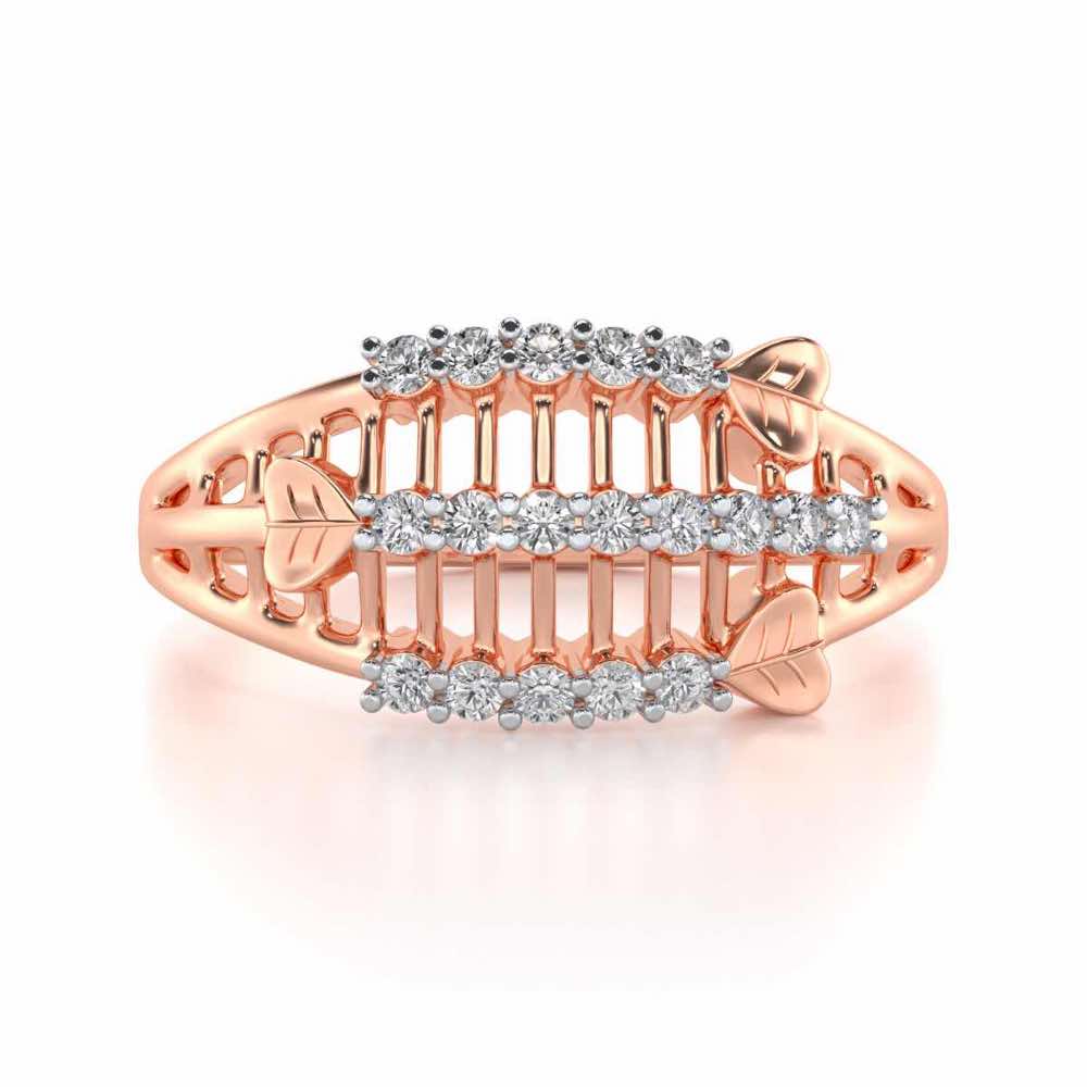 Heart Ladder Silver Ring - Rose Gold - Image 4