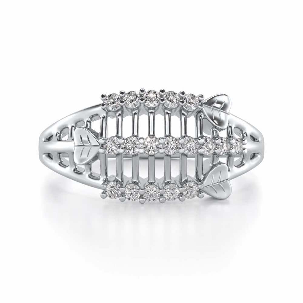 Heart Ladder Silver Ring - White Gold - Image 4