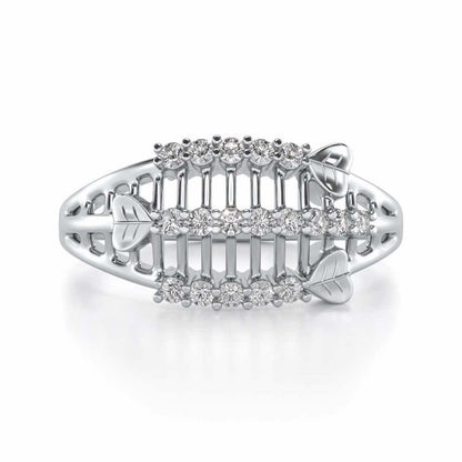 Heart Ladder Silver Ring - White Gold - Image 4