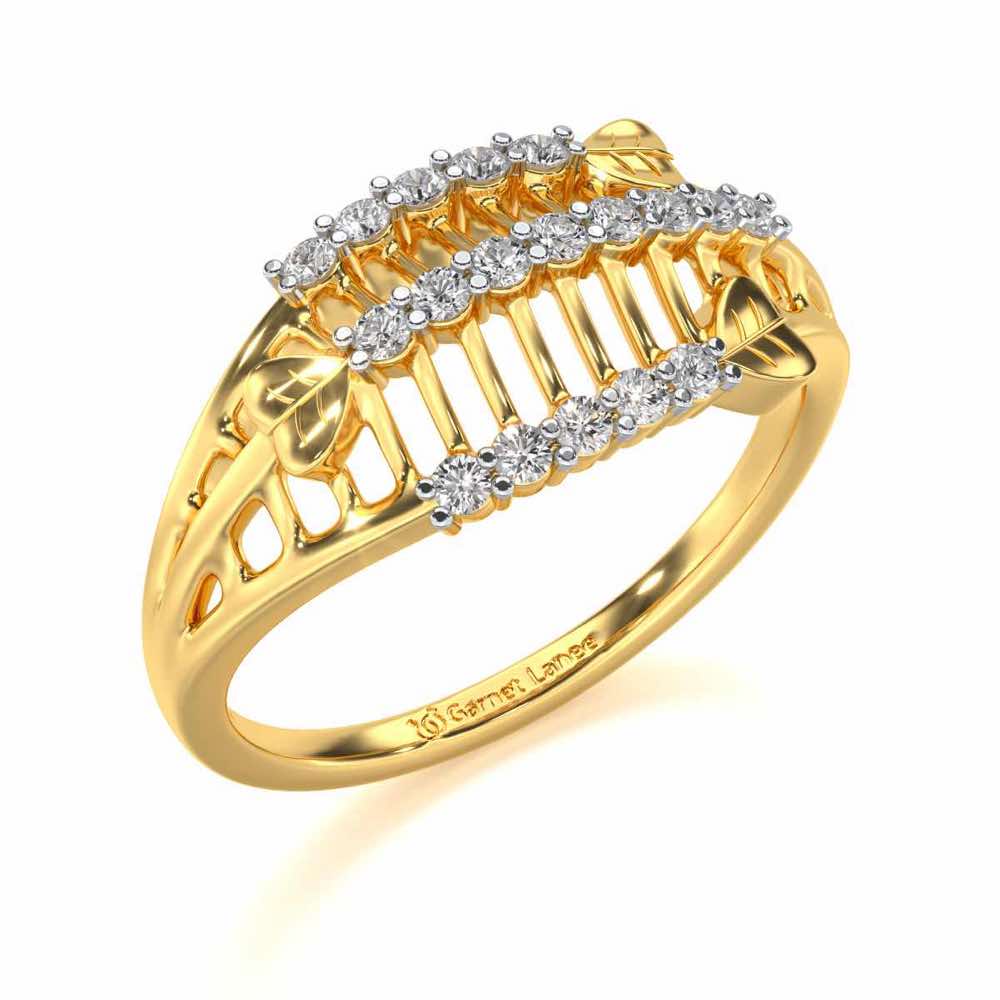Heart Ladder Silver Ring - Yellow Gold - Image 1