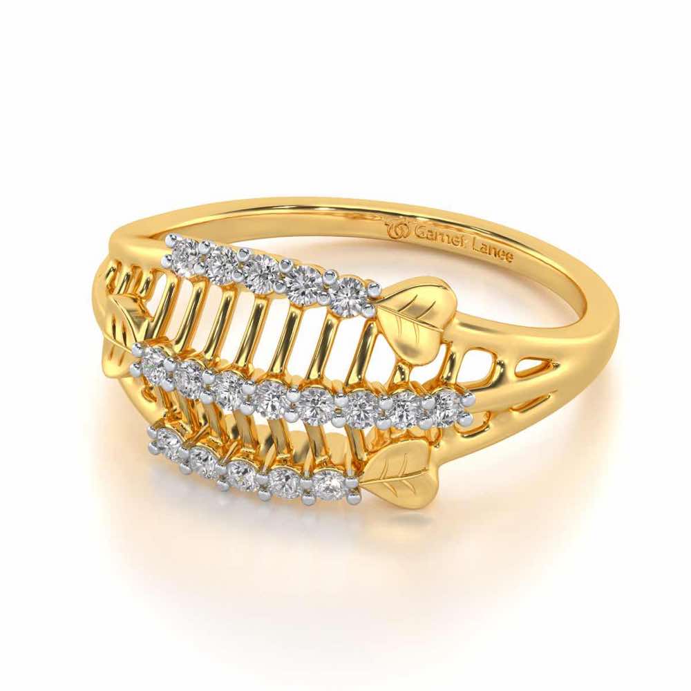 Heart Ladder Silver Ring - Yellow Gold - Image 2