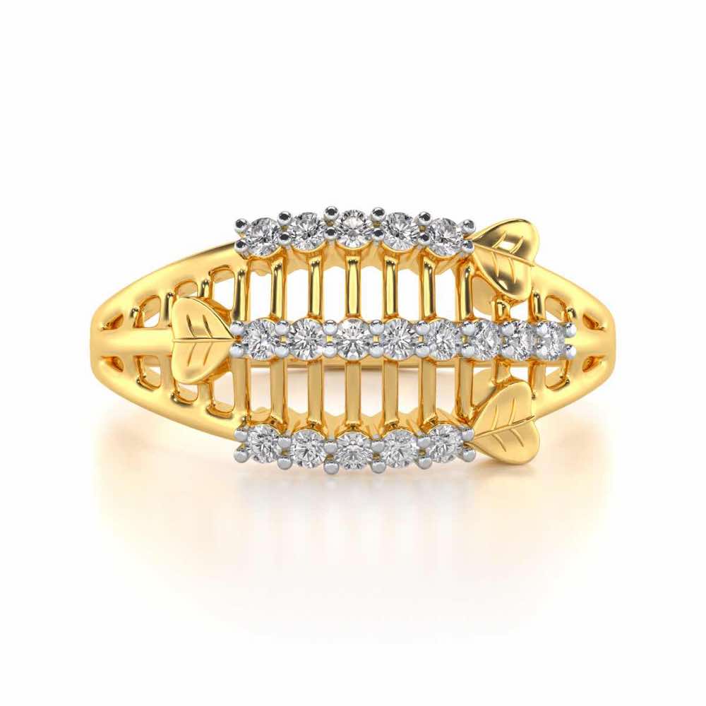 Heart Ladder Silver Ring - Yellow Gold - Image 4