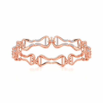 Heart Locked Silver Bangles - Rose Gold - Image 5