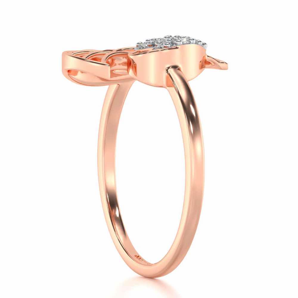 Heart Love Silver Ring - Rose Gold - Image 3