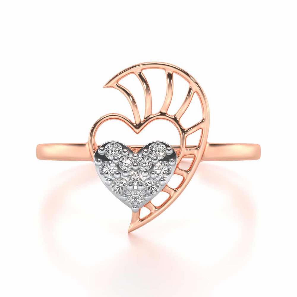 Heart Love Silver Ring - Rose Gold - Image 4