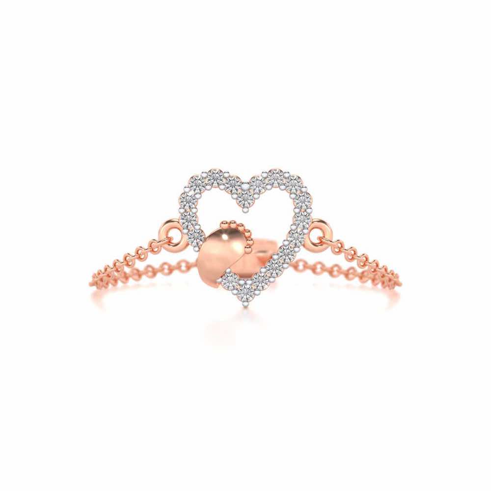 Heart Paw Adjustable Silver Ring - Rose Gold - Image 4