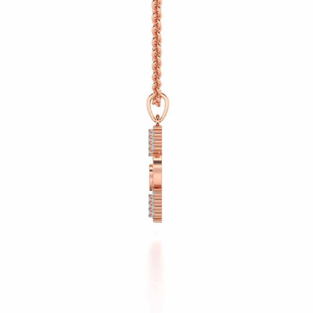 Heart Pillar Silver Pendant - Rose Gold - Image 3