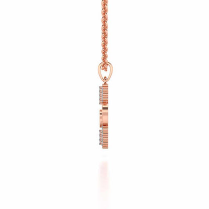 Heart Pillar Silver Pendant - Rose Gold - Image 3