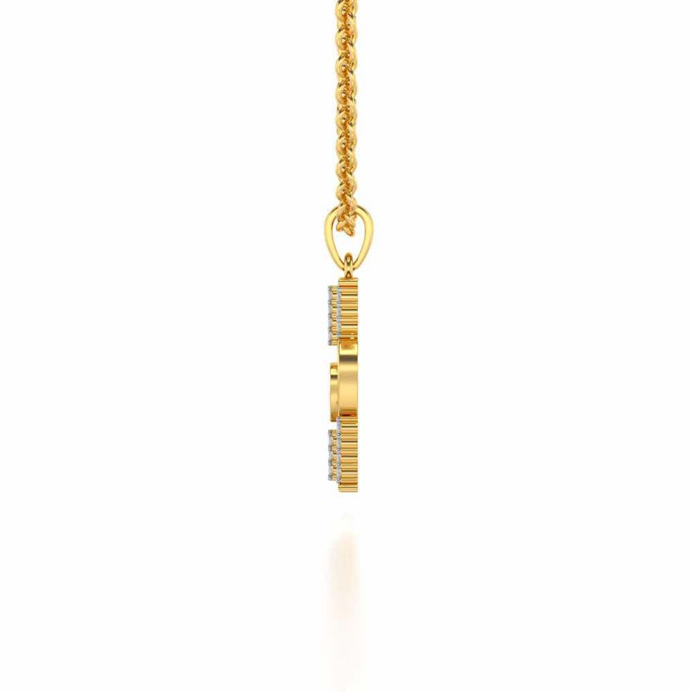 Heart Pillar Silver Pendant - Yellow Gold - Image 3