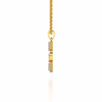 Heart Pillar Silver Pendant - Yellow Gold - Image 3