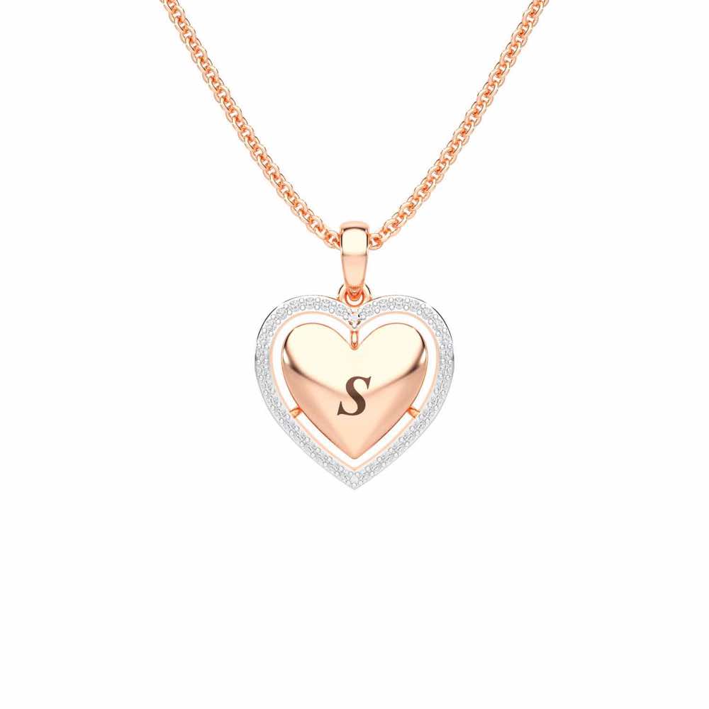 Heart Says Silver Pendant - Rose Gold - Image 1