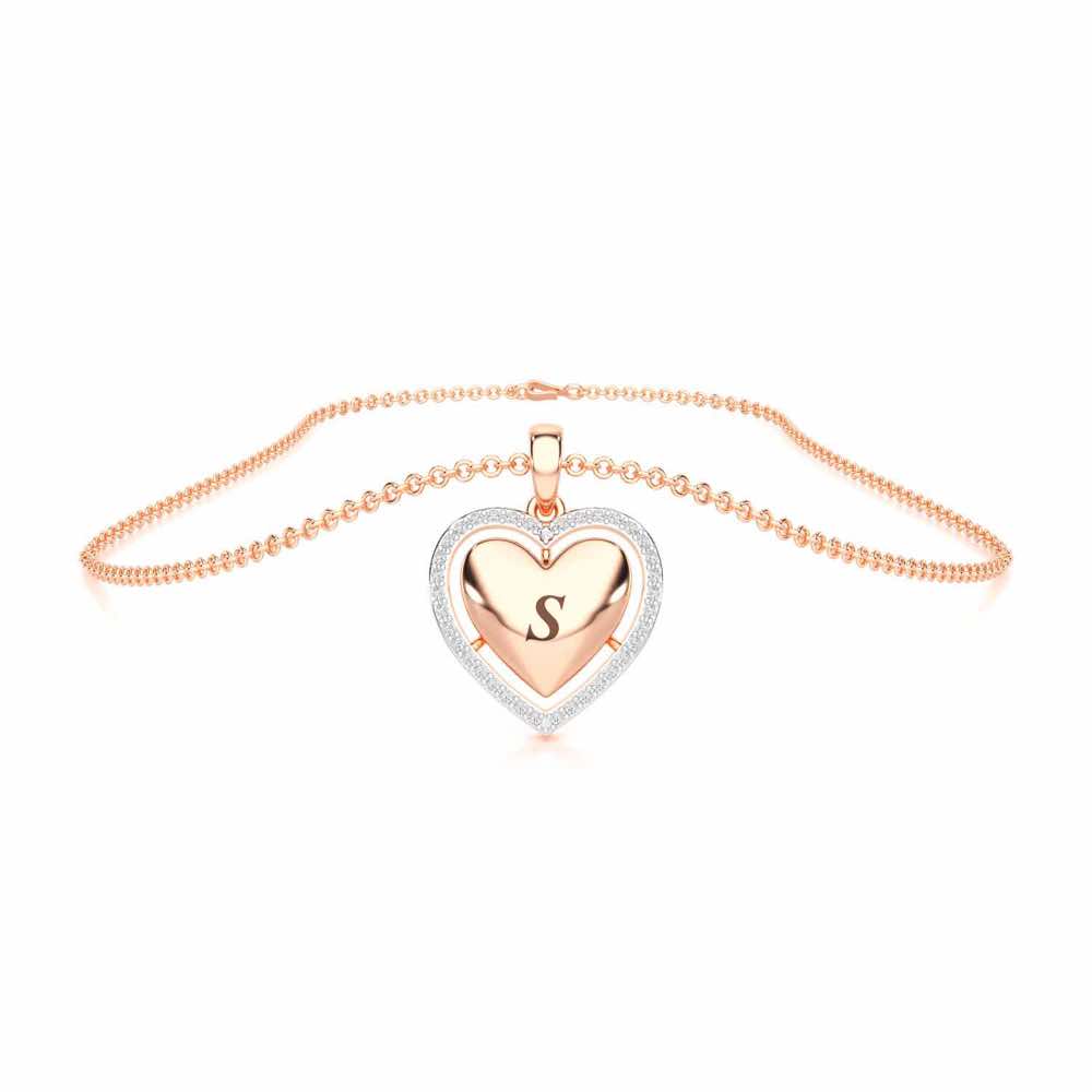 Heart Says Silver Pendant - Rose Gold - Image 3