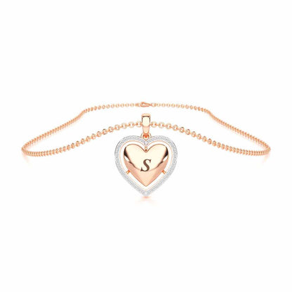 Heart Says Silver Pendant - Rose Gold - Image 3