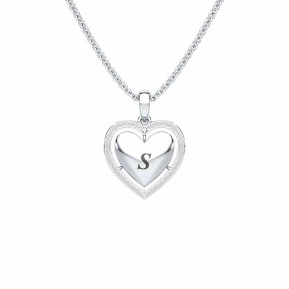 Heart Says Silver Pendant - White Gold - Image 1