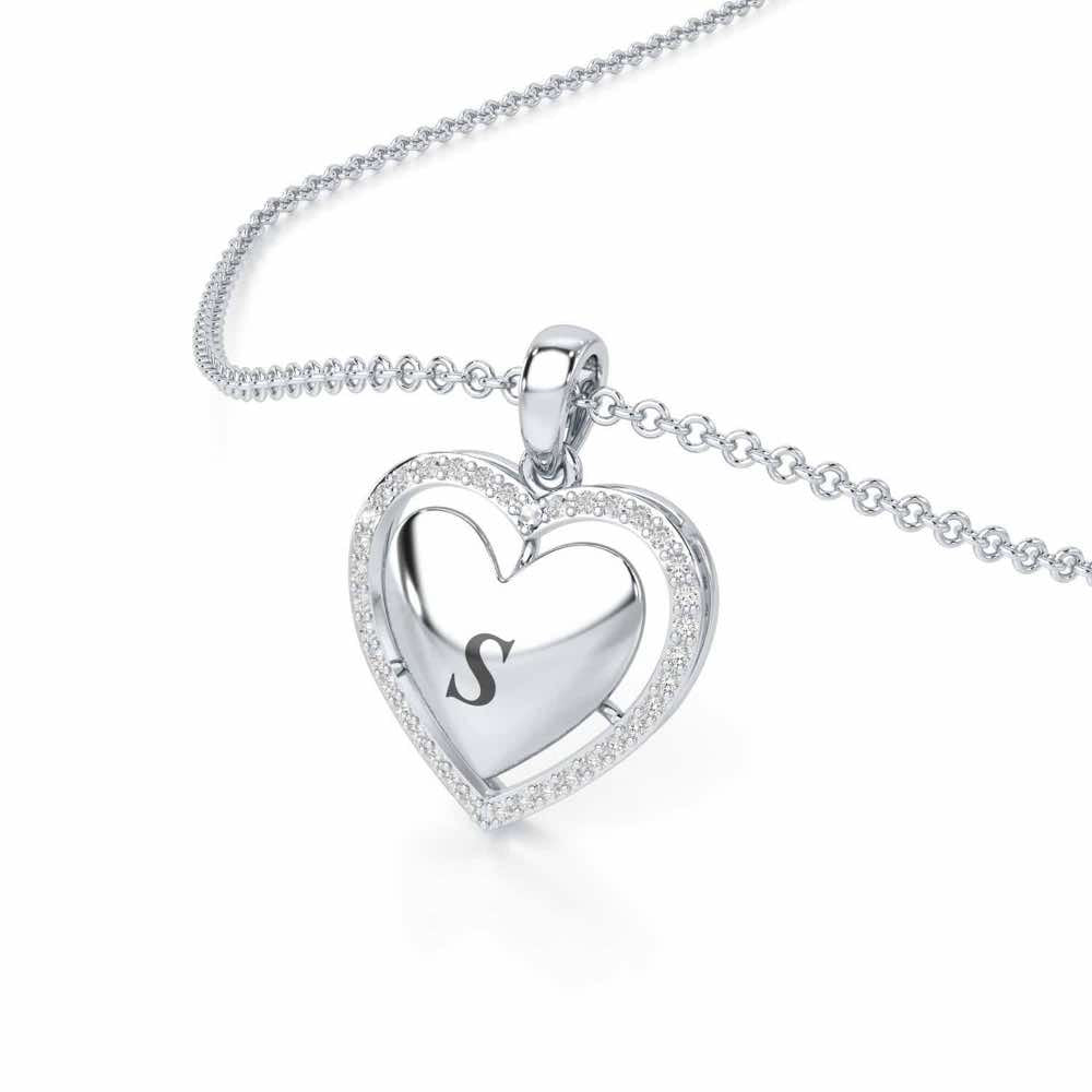 Heart Says Silver Pendant - White Gold - Image 2