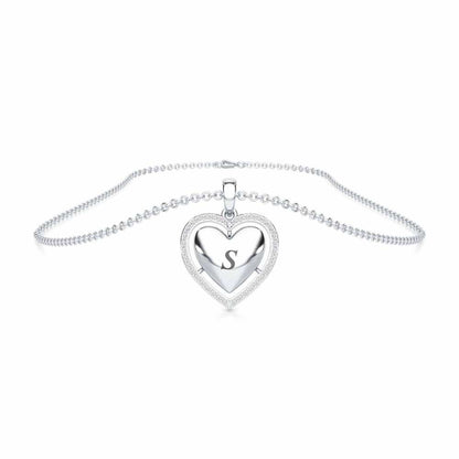 Heart Says Silver Pendant - White Gold - Image 3