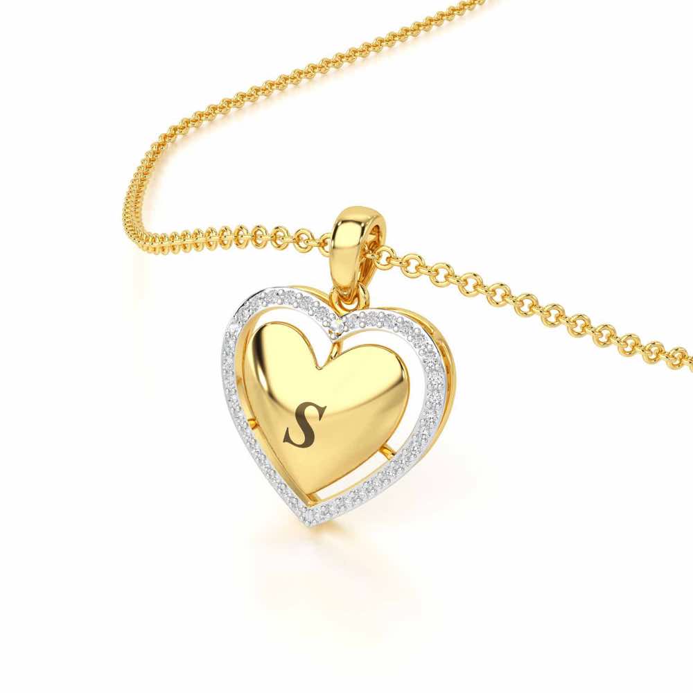 Heart Says Silver Pendant - Yellow Gold - Image 2