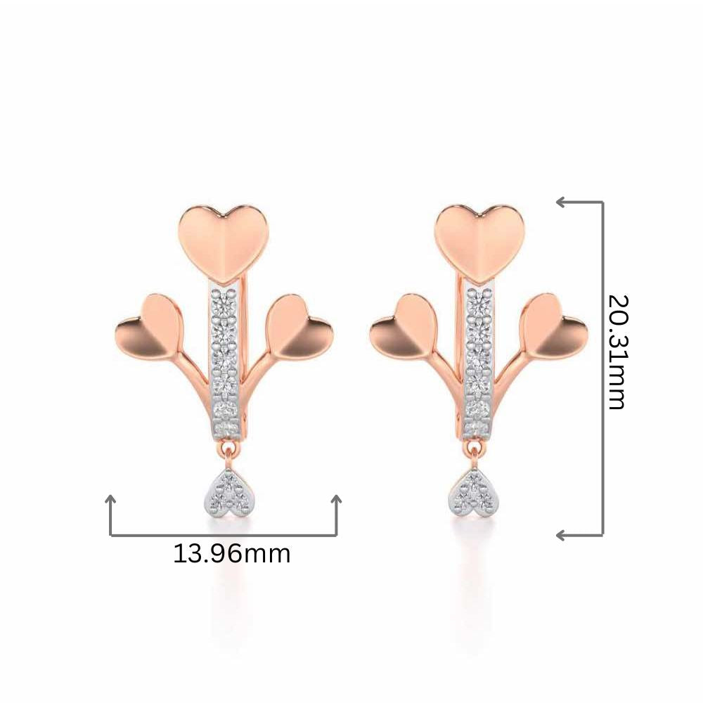 Heart Shoot Silver Bali - Rose Gold - Image 2