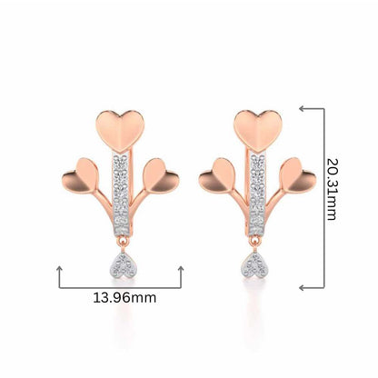 Heart Shoot Silver Bali - Rose Gold - Image 2