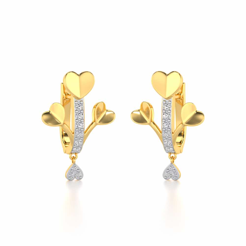 Heart Shoot Silver Bali - Yellow Gold - Image 1