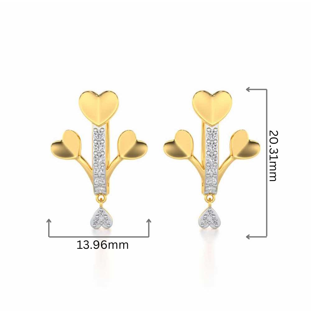 Heart Shoot Silver Bali - Yellow Gold - Image 2