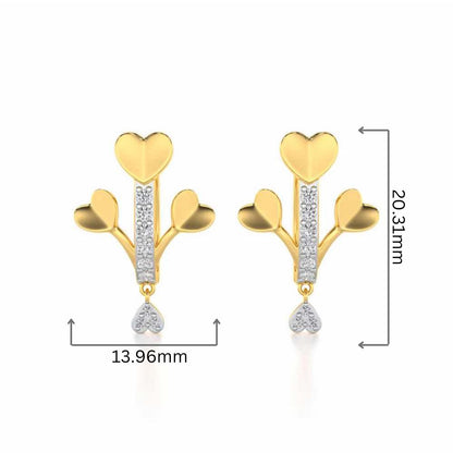 Heart Shoot Silver Bali - Yellow Gold - Image 2