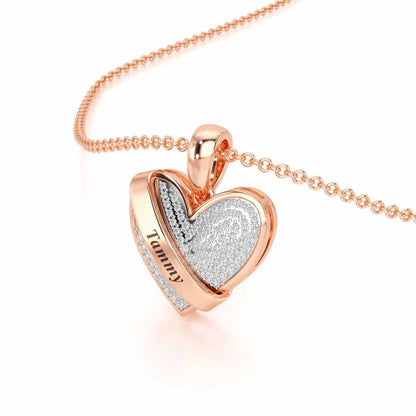 Heart Speaks Silver Pendant - Rose Gold - Image 2